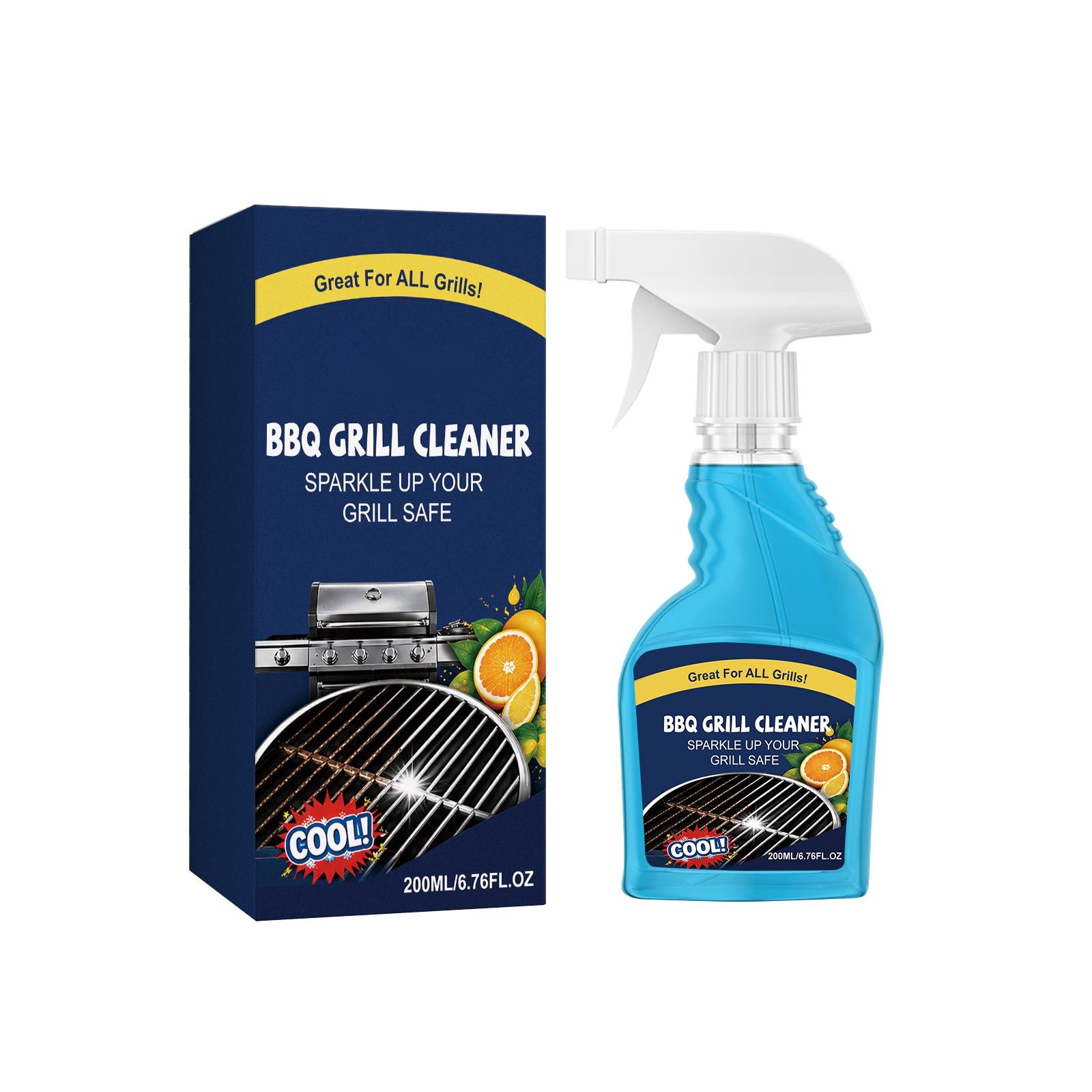 

BBQ Grill Cleaner 200ml Powerful Grease Removal Spray for Barbecue Grills Ovens Kitchen Cooking Appliances Safe Formula Easy Application One Size синий
