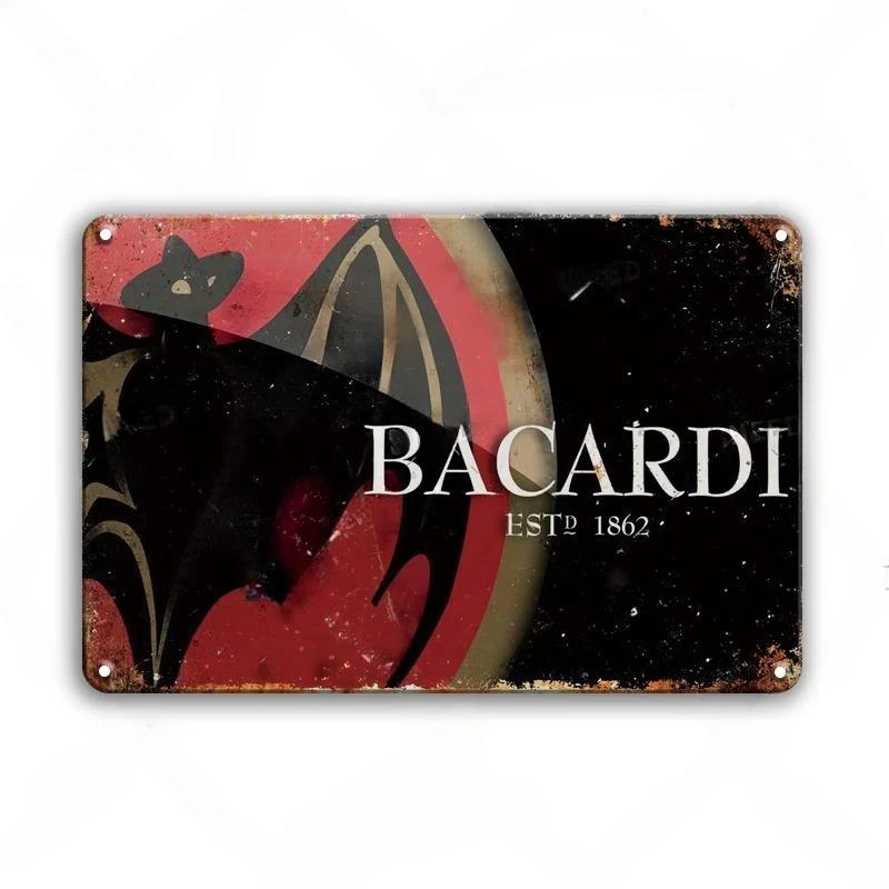 Vintage Trink-Rum Captain Morgan Blechschilder Poster Wanddeko Retro Metallschild Havana Club Bacardi Kraken Plakette Bar Kitsch