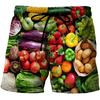 Summer 3D Food Graphic Print Shorts Fashionable Casual Beach Men's Shorts