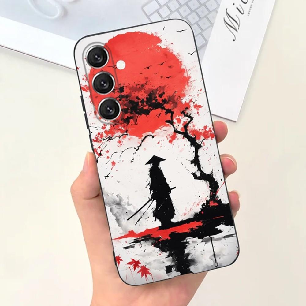 Japanese Bushido Samurai Phone Case For Samsung S25,S24,S21,S22,S23,S30,Ultra,S20,Plus,Fe,Lite,Note,10,9,5G Black Cover