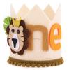 First Kids Birthday Party Glitter Brown Bear Hat ONE Burlap Lion Birthday Crown Baby Shower Photoprops Party Decorations