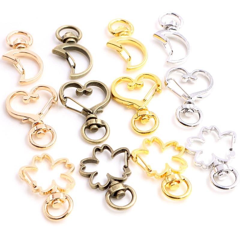 10pcs Random Mixed Snap Hook Trigger Clips Buckles For Keychain Lobster Clasp Hooks for Necklace Key Ring Clasp Jewelry Supplies