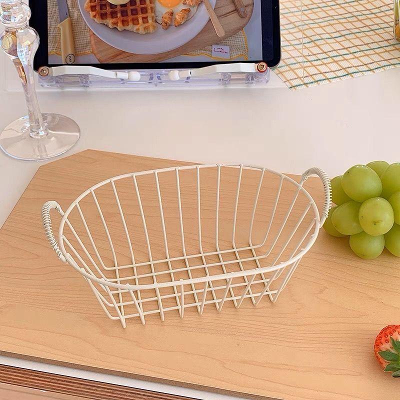 Nordic Style Multi-functional Desktop Storage Basket Retro Iron Art Snack & Fruit Tray