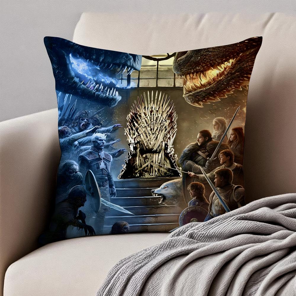 Fashion GGame Of Thrones TV icons Cushion Cover Pillowcase Antidustmite Invisible Zipper Short Plush Sofa Cushion