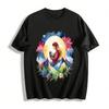 Moon Mountain Mother Baby Hug Art Print Casual Top Pure Cotton T-shirt