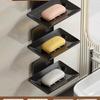 Gun Gray Aluminum Wall-Mounted Soap Dish - Creative Draining, Punch-Free Holder for Bathroom Storage