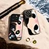 Big-eyed Cute Girl Cartoon Design Phone Case for iPhone 17 16 E 15 14 13 12 Pro Max Sheepskin Silver-edged Protective Case