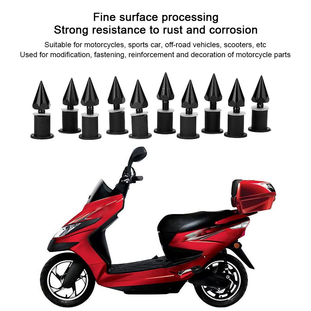 Windshield Wind Screen Spike Bolts M5 Screws Nuts Motorcycle Modification AccessoriesBlack