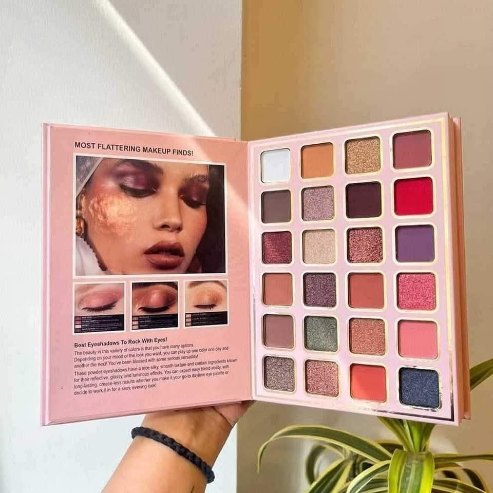 Genzy 5 In 1 Makeup Book Palette | All In One Makeup Kit Book with Contour, Blush, Highlighter & Universal Eyeshadow Palette | Professional Folda