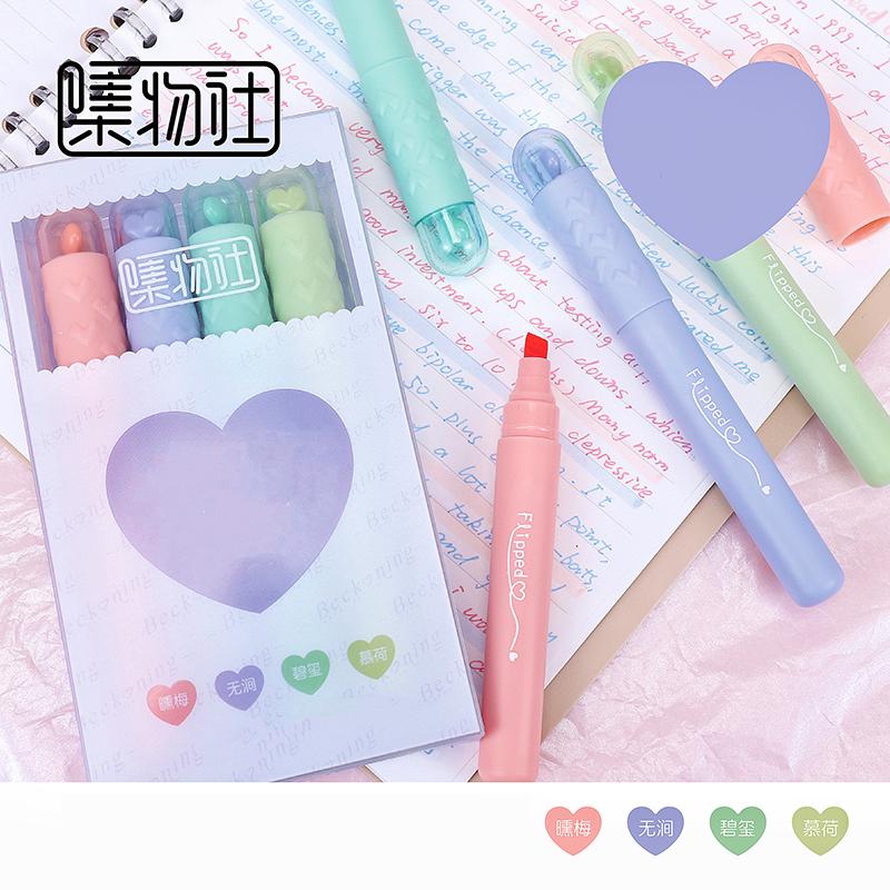 

4 шт./набор Хайлайтер прозрачного цвета с косым наконечником Оригинальная ручка для рисования Флуоресцентная ручка для студенческих DIY принадлежностей Канцтовары