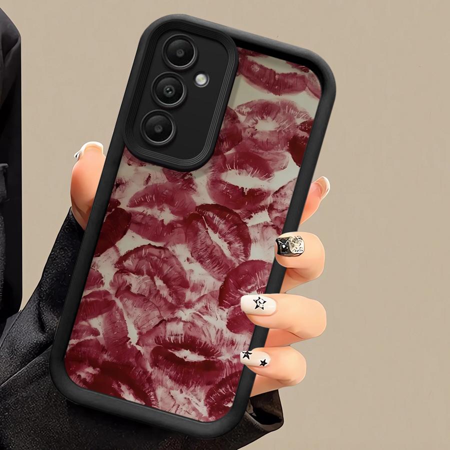 

Retro Red Lip Print Phone Case for Samsung Galaxy A26 A22 A14 A33 A56 A24 A13 A32 A23 A12 A36 A16 A34 Soft Cover Galaxy A32
