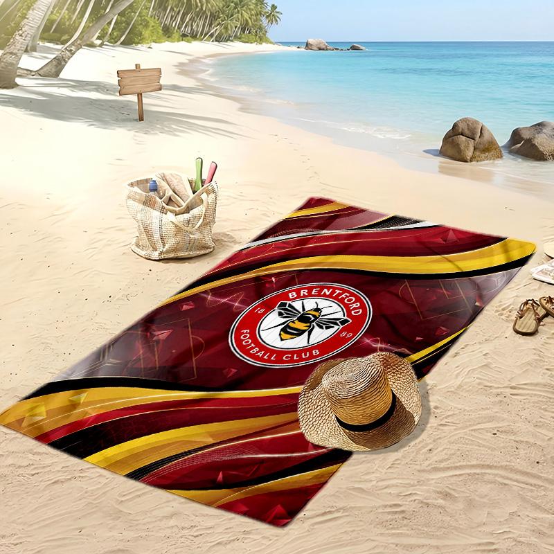 Brentford Football Print Beach Towel, Large Soft Quick Dry Towel for Beach Camping Swimming