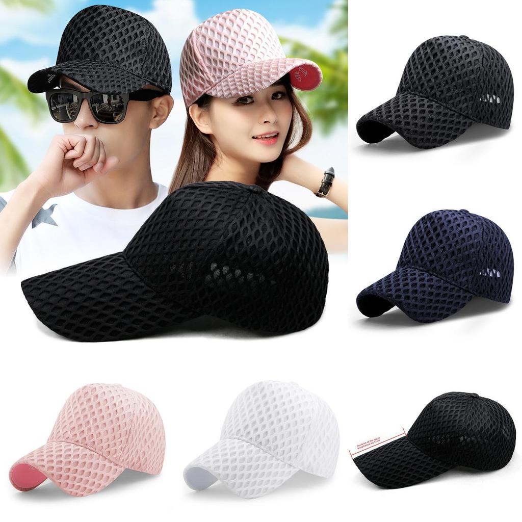 Mesh Baseball Cap With Wide Brim For Sun Protection And Breathability