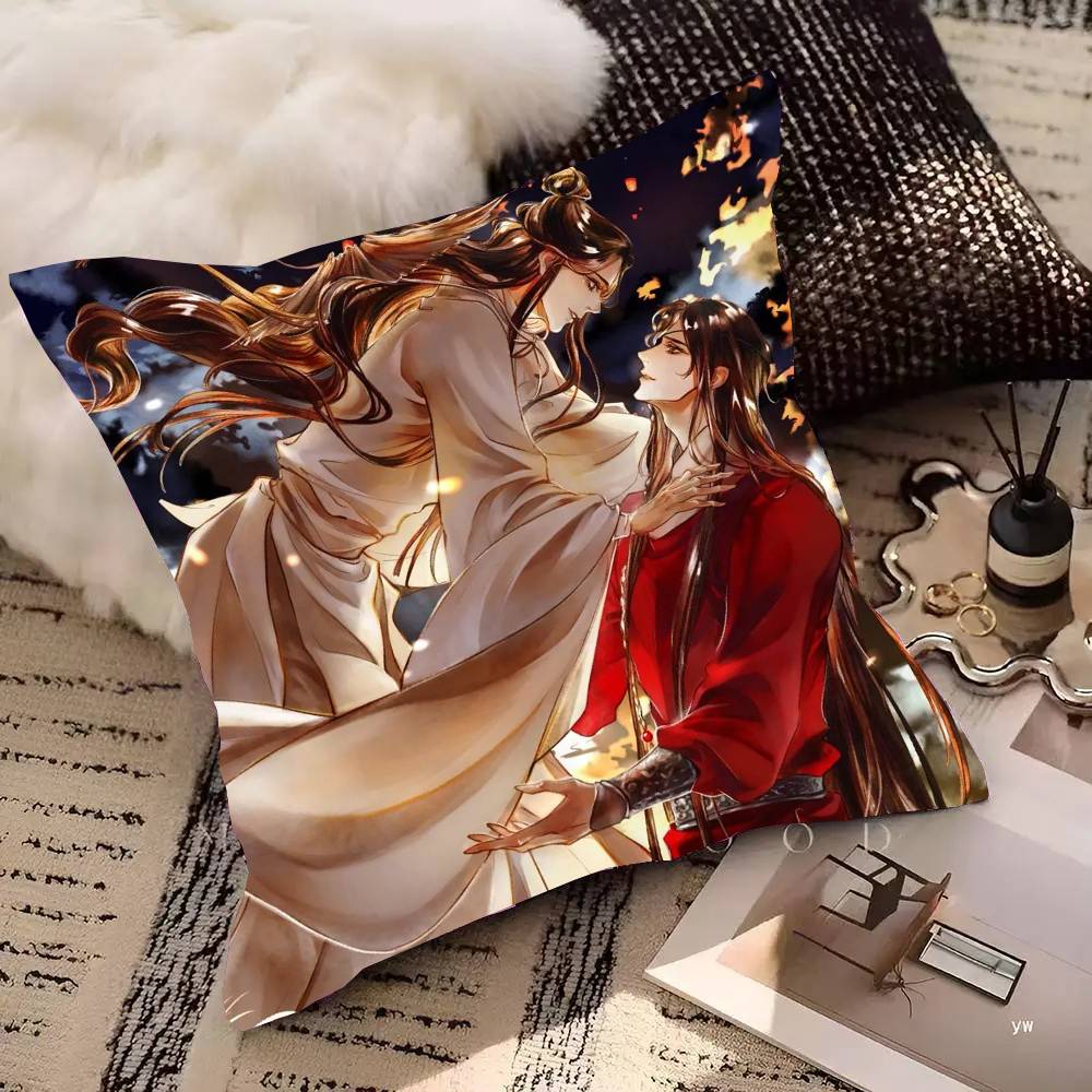 Heavenly Officials Blessing Animation Pillow Case Fashion Square Pillowcase Bedroom Sofa Room Ins Decoration Leisure