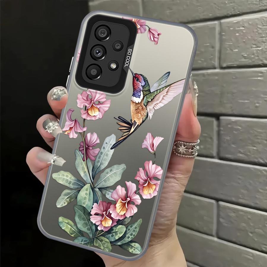 Phone Cover Case for Samsung Galaxy A35 A31 A24 A25 A26 A21s A23 A34 A17 A20s A13 A14 A12 A15 A16 Flowers Silicone