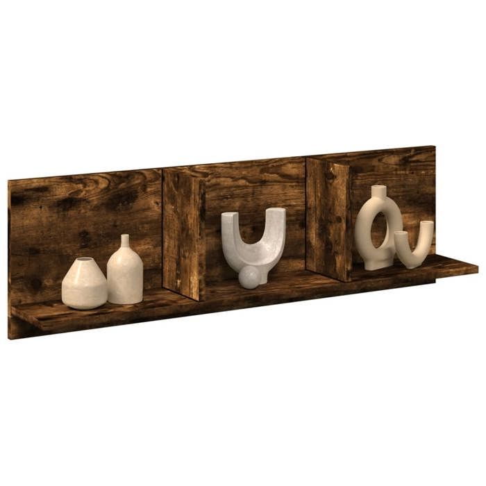 VidaXL Armoire murale 100x16,5x30 cm chêne fumé bois d'ingénierie, armoire murale flottante, étagère murale, vitrine murale, 854863