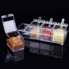 Four In One Waterproof and Moisture Proof Clear Seasoning Storage Container with Spoons
