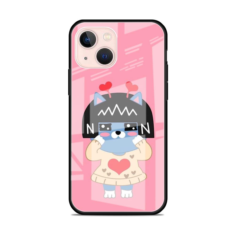 Glashülle für Apple iPhone 14 13 Pro 11 12 7 8 Plus SE 2022 XR X XS Max 6 6S gehärtete Telefonabdeckung Kakao Friends