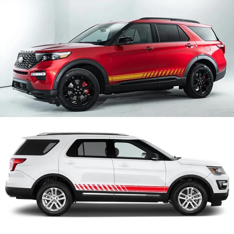 For Ford Explorer 1 2 3 4 5 6 Sport Hybrid SUV Car Stripes Style Stickers Auto Door Side Cover Vinyl Decals Decor Accessories