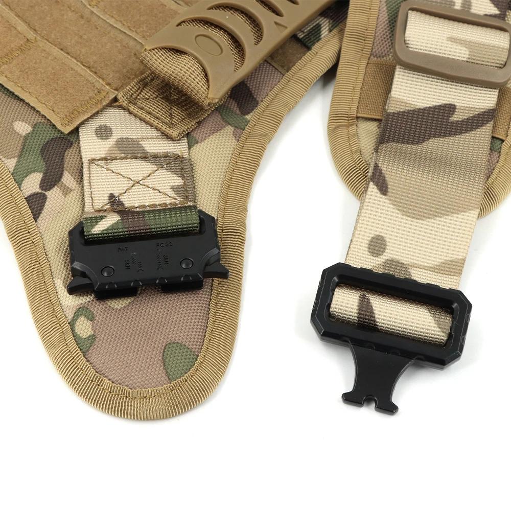 Tactical Dog Harness Leash Collar Set Large Pet German Shepherd Malinois Training Harnesses Walking Vest For Medium Large Dogs