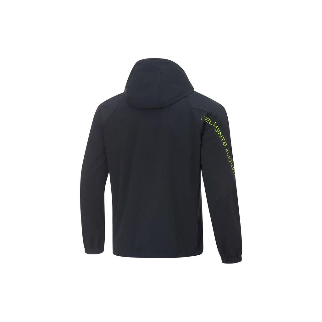 Li-Ning Fitness Series Solid Color Hooded Jacket Men Outerwear Black AFDT411-1