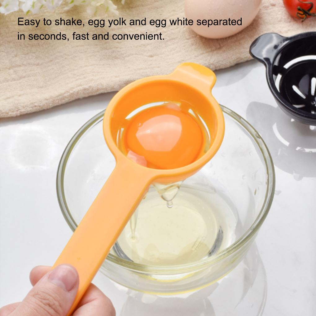 Separatore di uova con manico lungo, filtro in plastica, fessura per carta, per torte, dessert, pasticceria, utensili da cucina per la casa, gadget da cucina