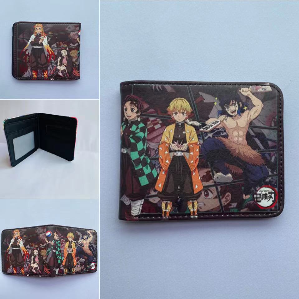 Japan cartoon comics Demon Slayer Short Fold Wallet Cartoon Coin Purse Suitable for Students 0006