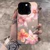 Lily Flower Print IMD Material Silvery Phone Case for iPhone 16 E 15 14 13 12 11 Pro Max XS XR X 7 8 15 16 Plus Shockproof Cover
