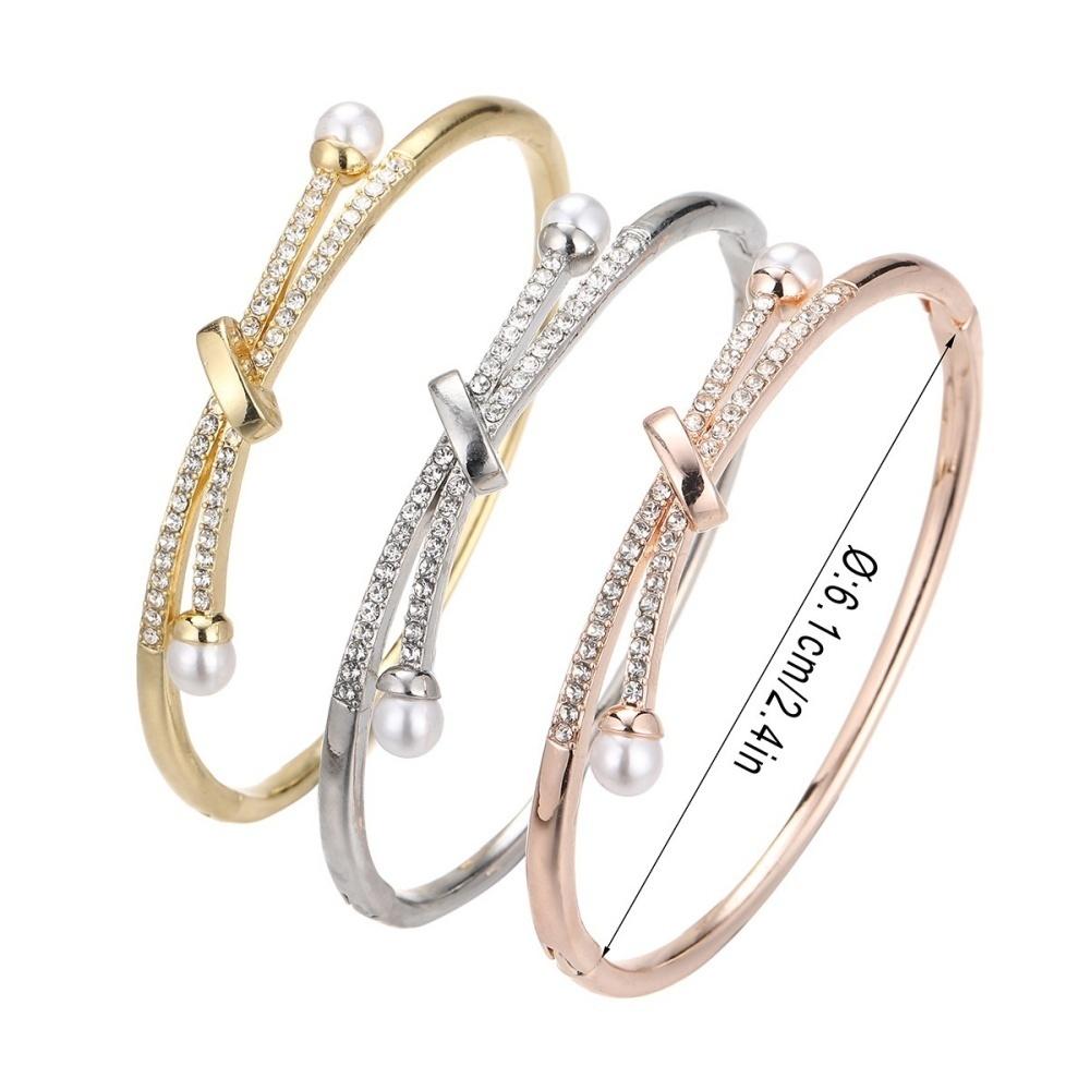 Alloy Bracelets Woman Bangle Zircon for Woman Golden Love Crystal Wedding Feminina Luxury Jewellery Gifts