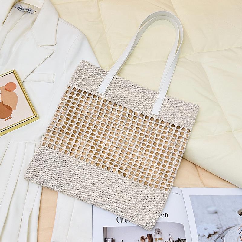 

2025 Hand-Woven Women s Cowhide Shoulder Tote Handbag білий