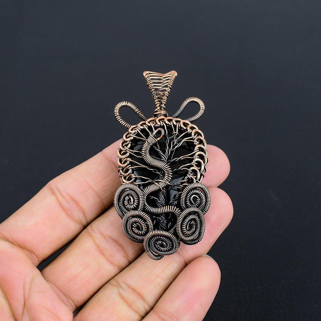 Black Onyx Jewelry,999 Copper Wire Wrapped Pendant Handmade Gemstone Jewelry, Gifts For Wife Brand New Pendant