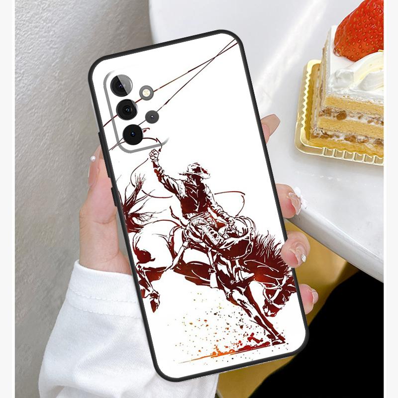 Extreme Sport Rodeo Cowboy Lasso Case For Samsung Galaxy A55 A35 A15 A14 A34 A54 A73 A53 A33 A23 A13 A12 A32 A52 A51 Cover