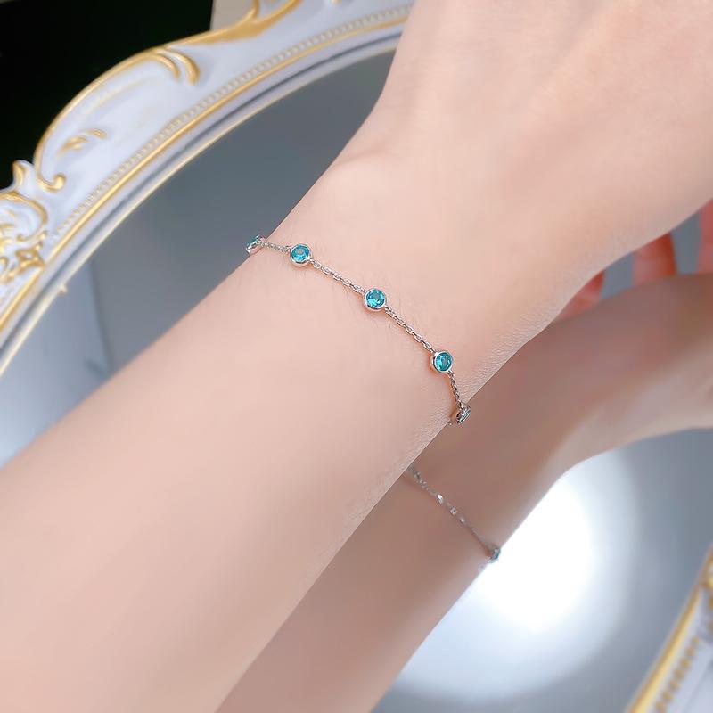 Zhuozhifan 2025 S925 Silver Para Color Bubble Bracelet-Anklet, Trendy & Versatile Summer Jewelry.