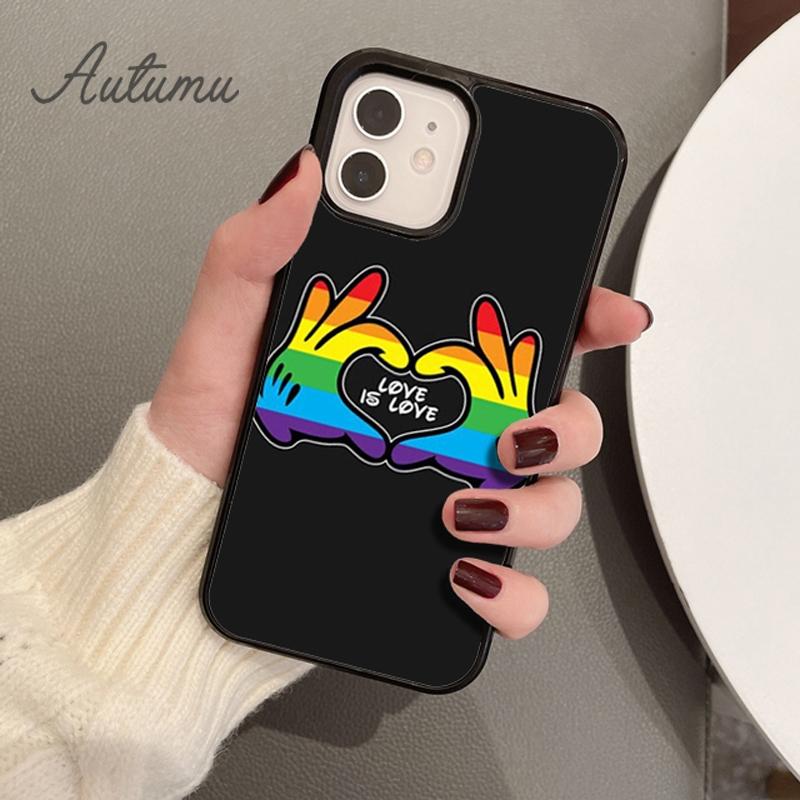 Gay Lesbian LGBT Rainbow Handyhülle für iPhone 11 12 13 14 Pro Max Mini X XR XS SE 2020 6S 7 8 Plus Samsung Galaxy S21 S22 Cover