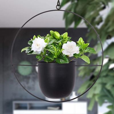 Moderner hängender Blumentopf Kette Wand Decke mit hängendem Pflanzgefäß Geometrischer Eisen Pflanzgefäß Halter Zimmerpflanzen Halter Topf