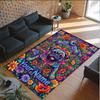 Pug Theme Crystal Velvet Floor Rug Personalized Custom Name Text Warm Carpet Home Decoration