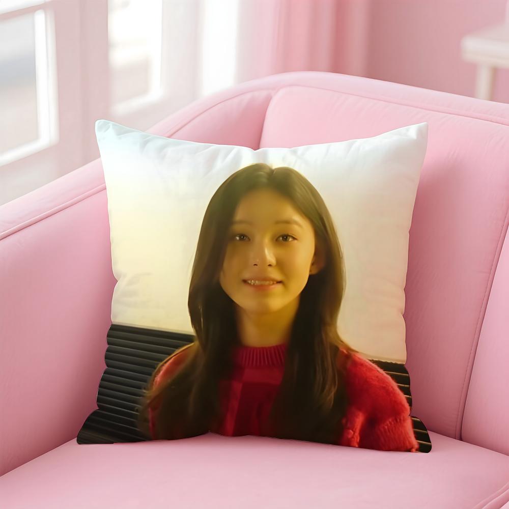 Hot Cute Korean Kpop Actor PPark Jihu Cushion Cover Pillowcase Short Plush Invisible Zipper Room Sofa Cushion Cover