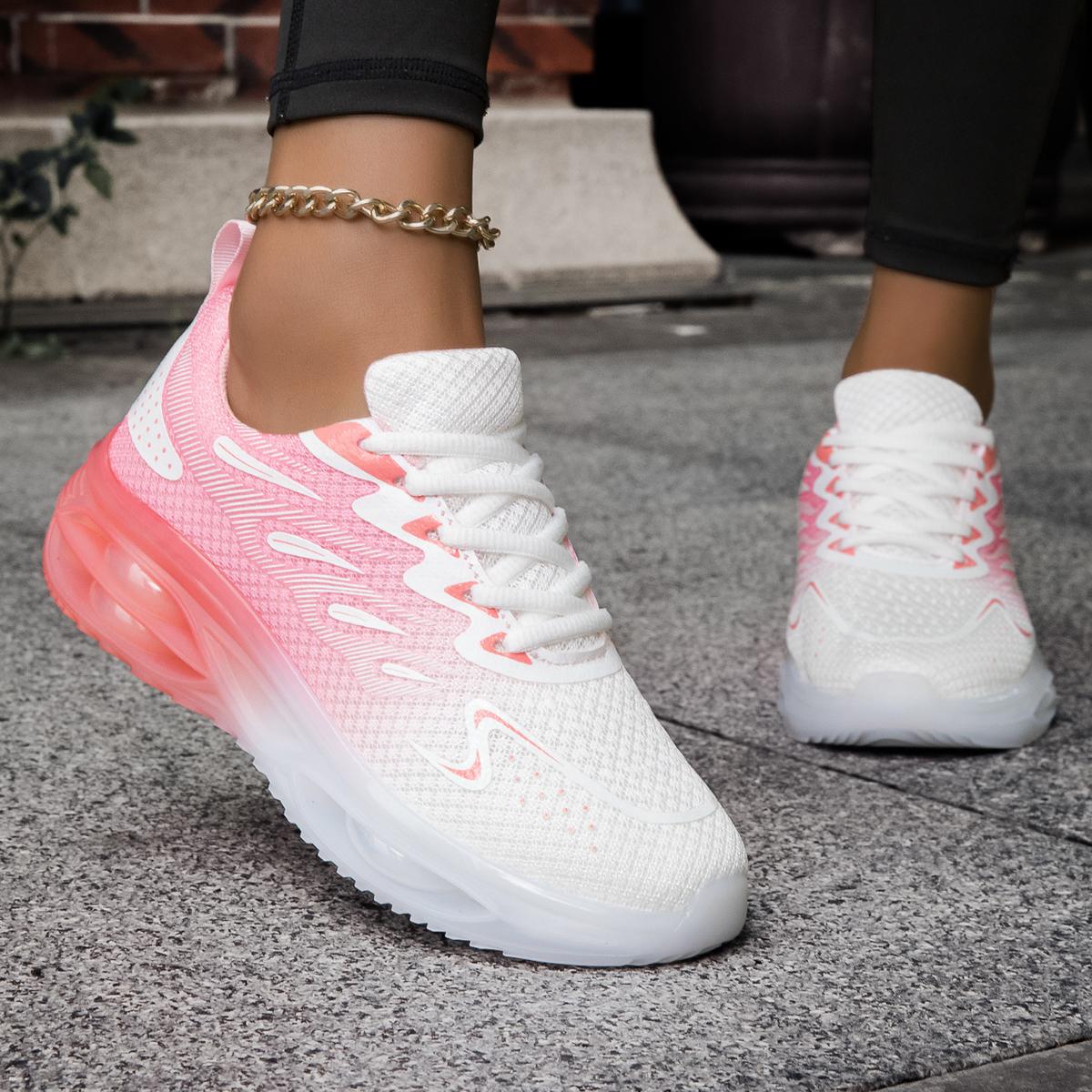

Womens Running Shoes Air Cushion Women Mesh Breathable Walking Shoes Shock absorption Sneakers 36 рожевий