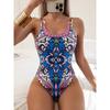 Sexy One Piece Swimwear Women 2025 Retro Flower Print Push Up Monokini Backless Bodysuit Swimsuit Beach Bathing Suits