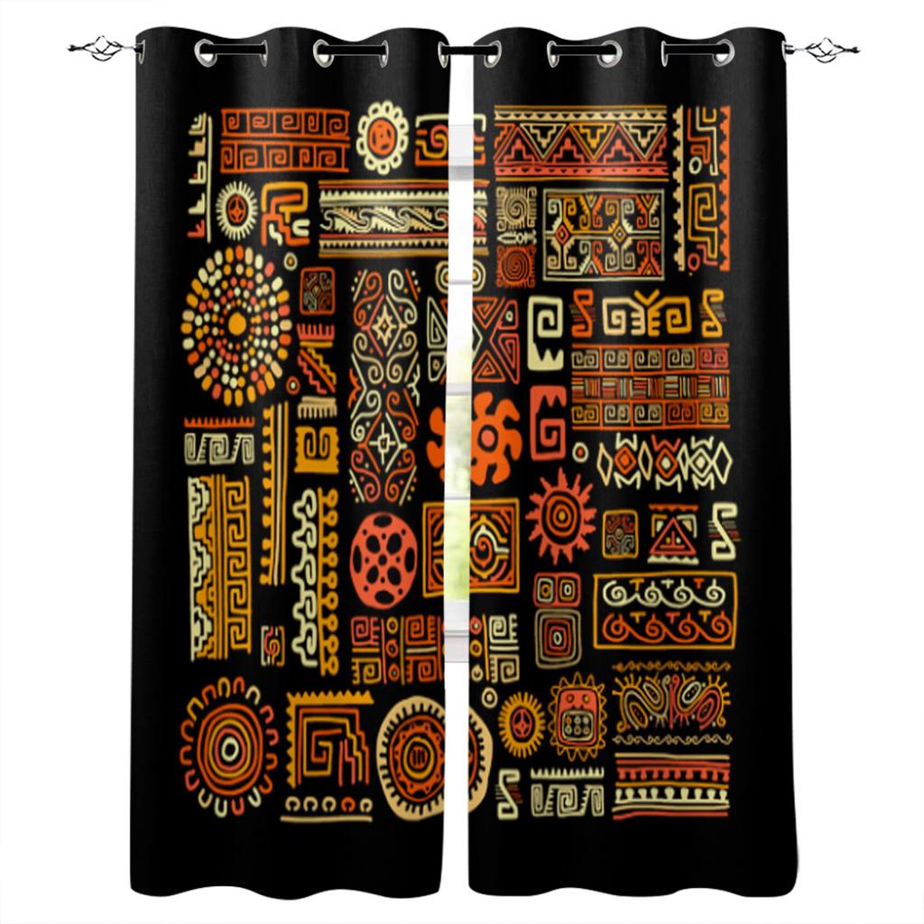 Ethnic Tribal Geometric Pattern Window Curtain For Living Room Bedroom Luxury Home Kitchen Decor Items Curtains