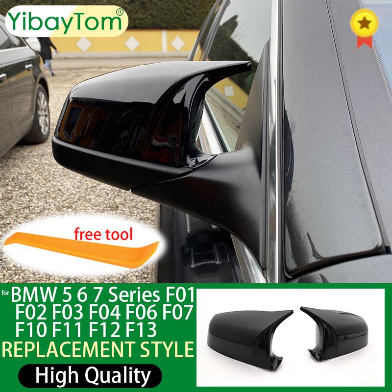 Für BMW 5 6 7 Serie F01 F02 F03 F04 F06 F07 F10 F11 F12 F13 Karbonfaser-Optik Auto Styling M Style Ersatz-Spiegelabdeckung