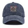 A Fun Classic Vintage Fire Station Badge Mens Baseball Cap with Adjustable Head Circumference and a Lightweight Curved Brim P
