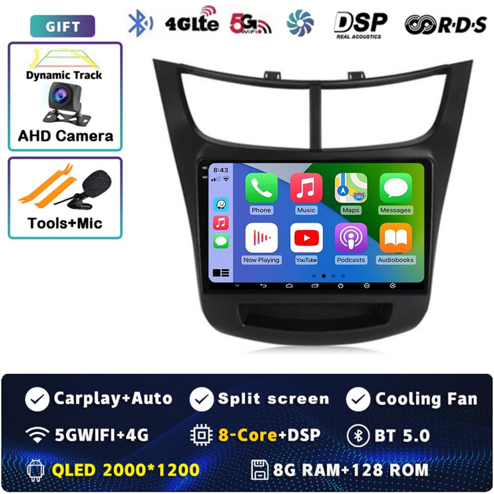 Android 14 Carplay Auto For Chevrolet Sail Aveo 2015-2019 Car Radio 4G WIFI Navigation Player Multimedia Srereo Video 360 Camera