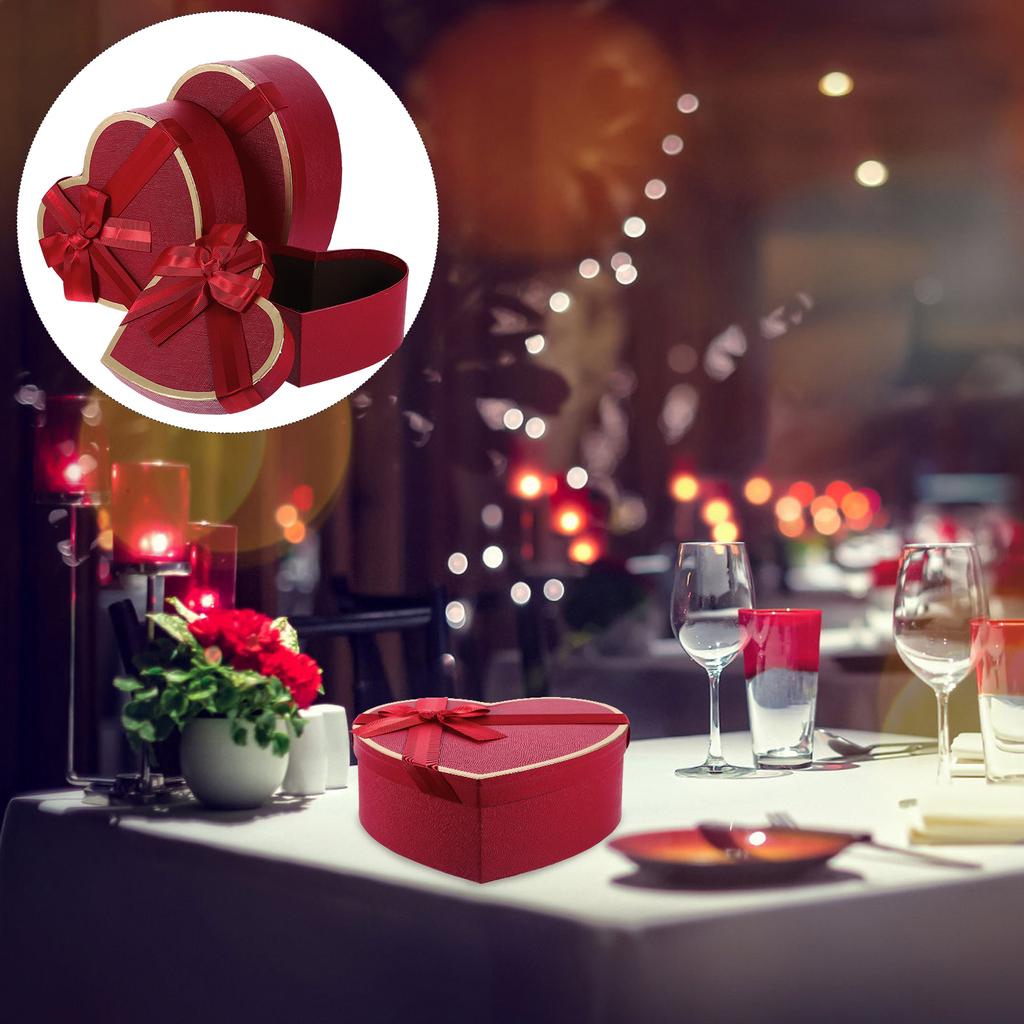 3 Pcs Gift Box Red Boxes with Lids for Present Wrapping Gifts Floral Luxury Perfume