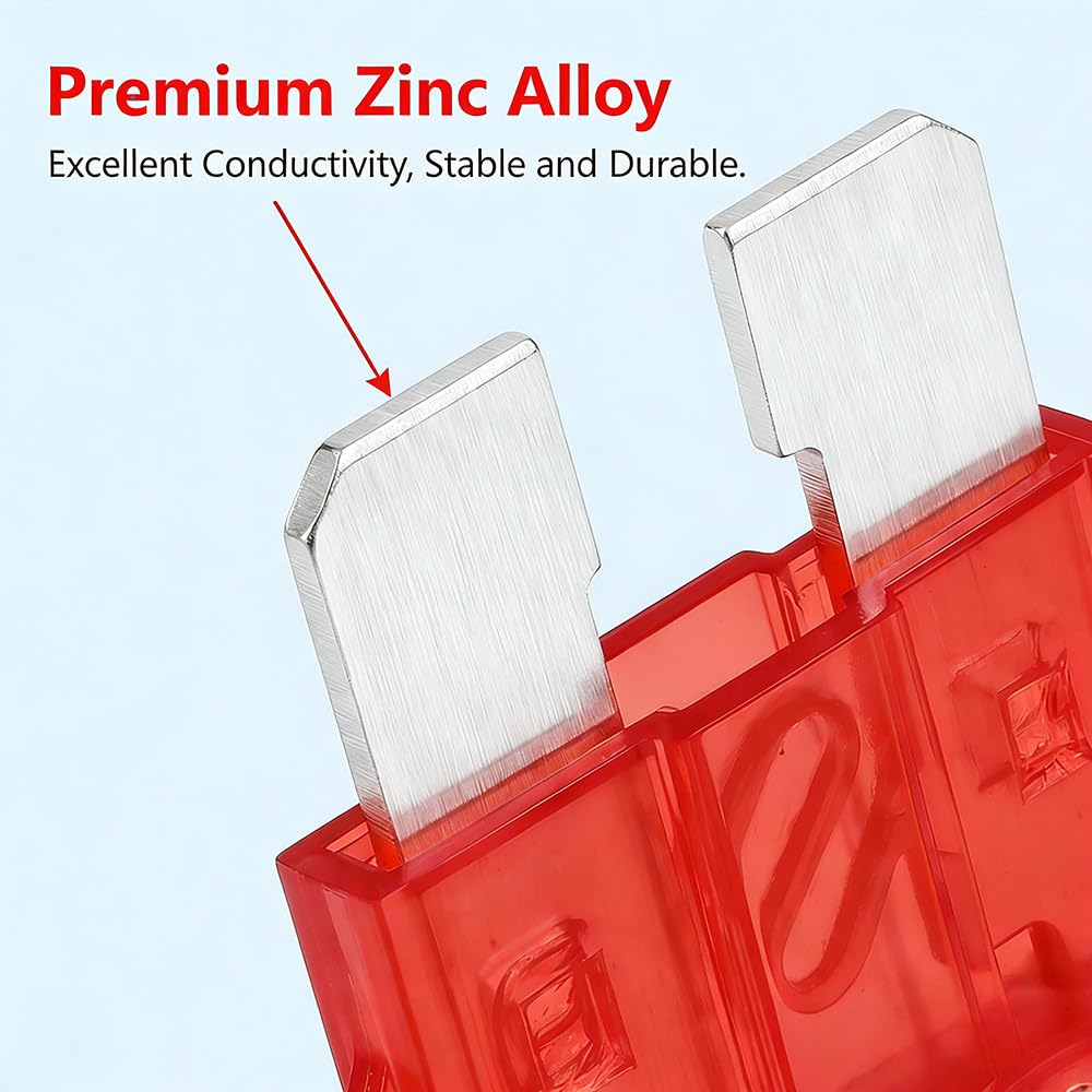 (80Pcs) 10 Amp Standard Fuse, 10A Car Blade Fuses for Car/RV/Truck/SUV/Motorcycle/Boat