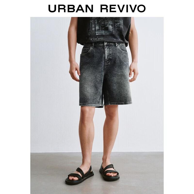 UR2026 Men s Washed Distressed Denim Shorts 29