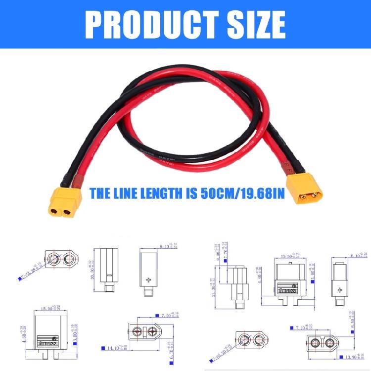 Gold Plated XT60 Connector with Wires Aircraft Connector Cable Power Connection for Enhances Conductivity & Durability