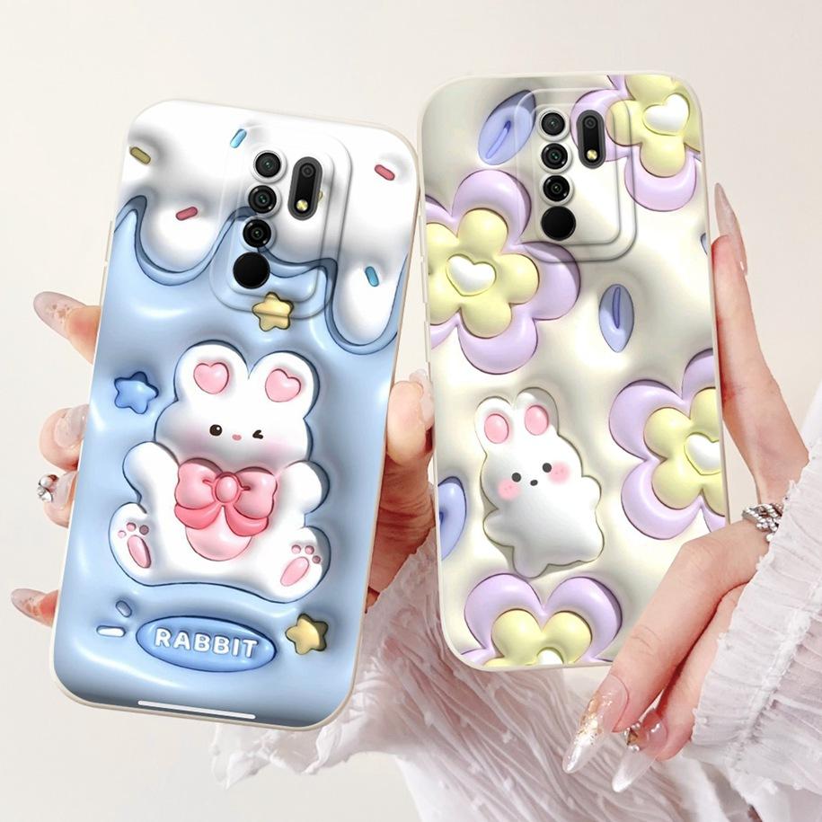 For Xiaomi Redmi 9 Case Lovely Panda Rabbit Cartoon Soft Liquid Silicone Shockproof Cover For Xiaomi Redmi 9 Prime Redmi9 Fundas