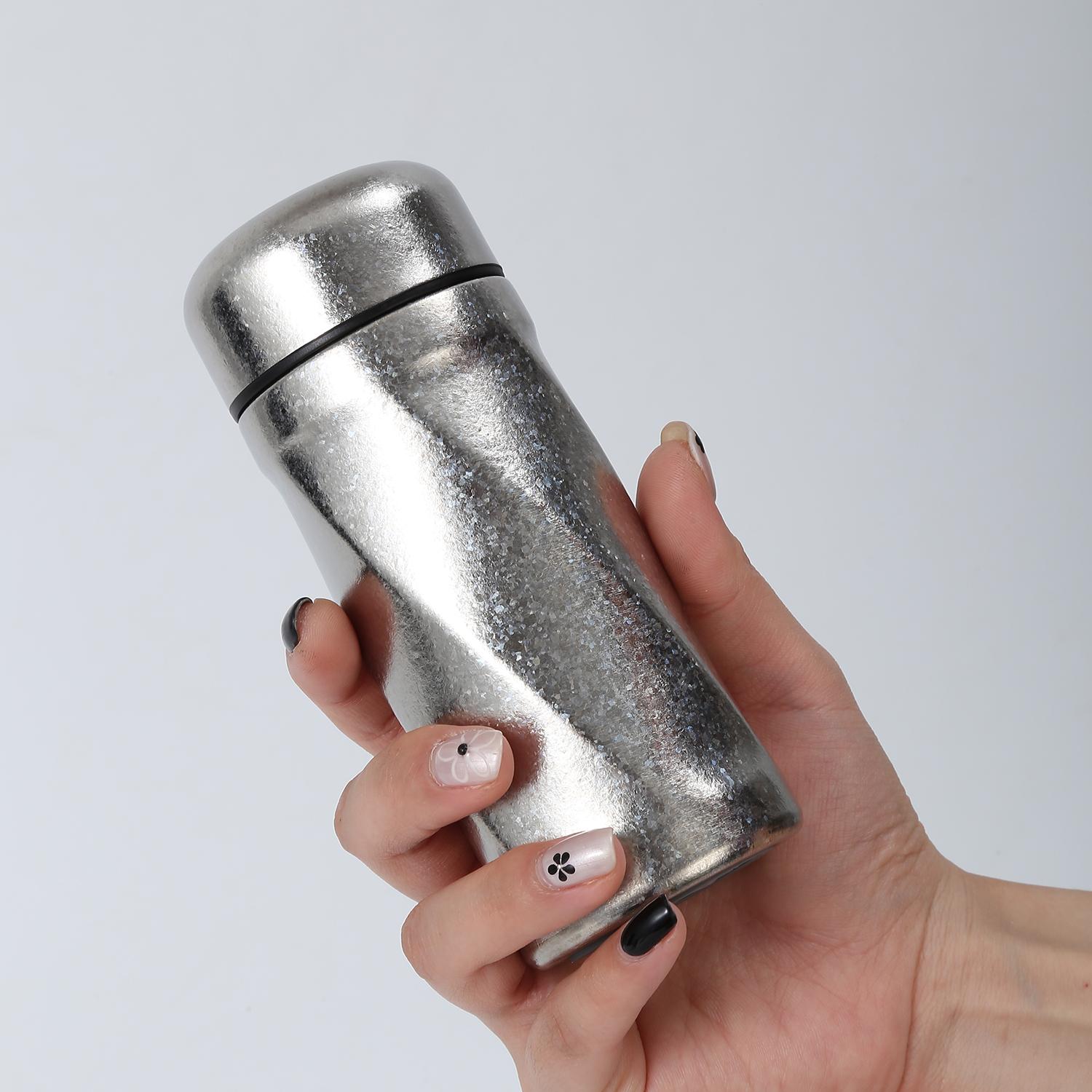 Comfortable Home Life Men's Mini Pocket Titanium Thermos Portable 200Ml 6Oz Tea Infuser Cup Mugs Vacuum Flask Drinking Water Bottle Insulated Titane Tumbler