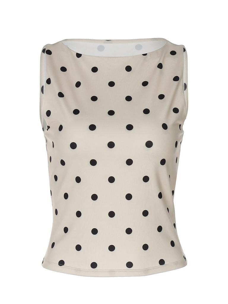 Ärmelloses, figurbetontes Top mit Polka-Dot-Muster für Damen – Sommermode 2026